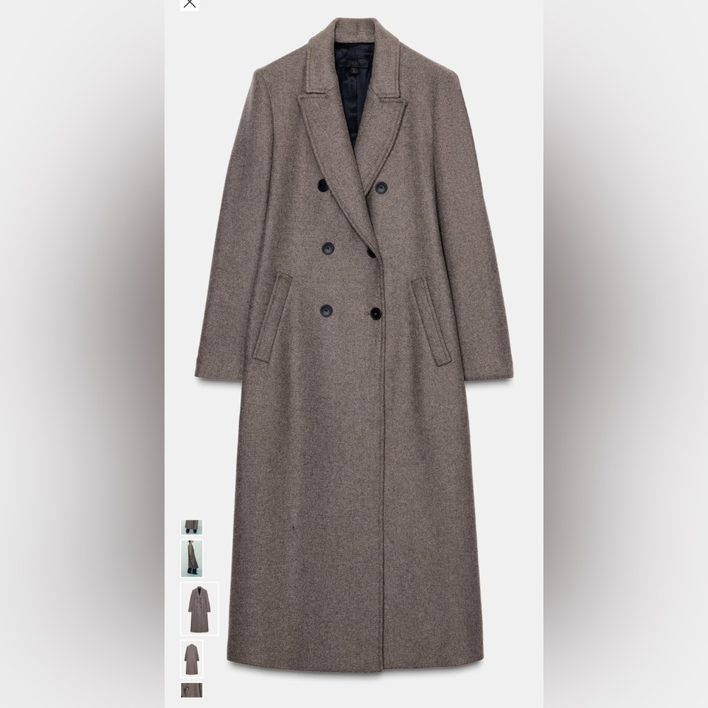 Zara Women's Double-Breasted Coat